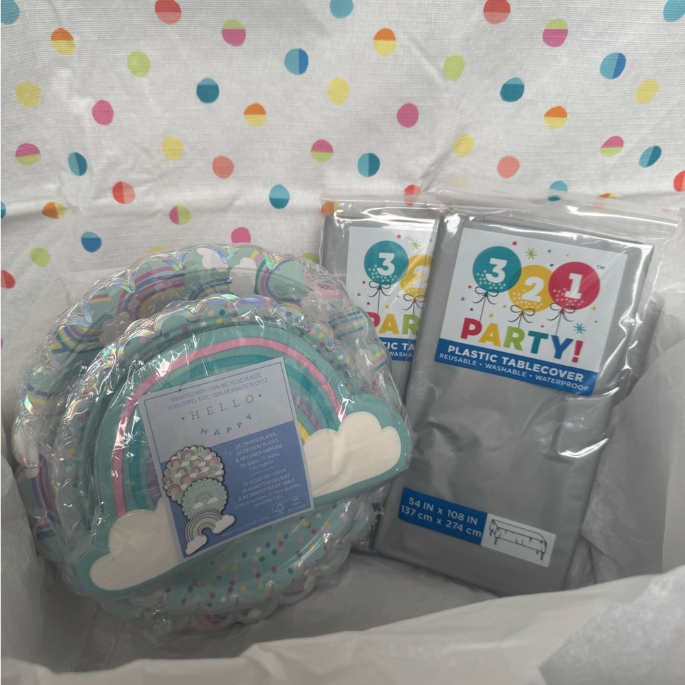 Rainbow Party Supplies Set